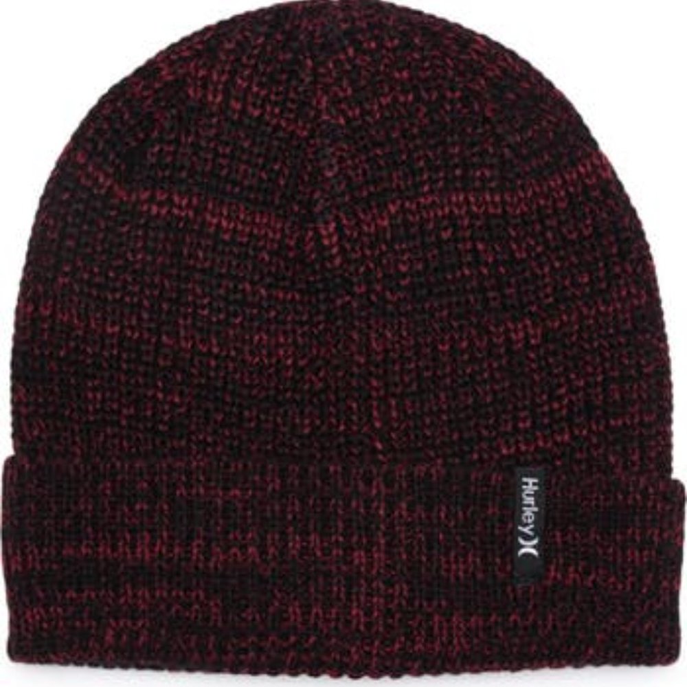 Hurley M MAX Cuff 2.0 Beanie Black and Red New in Package - Picture 1 of 3